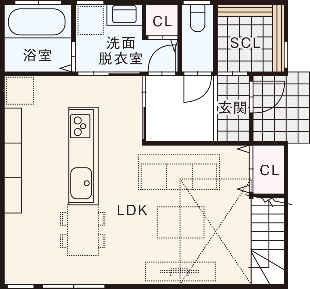 東西入りプラン / 1st.Floor plan
