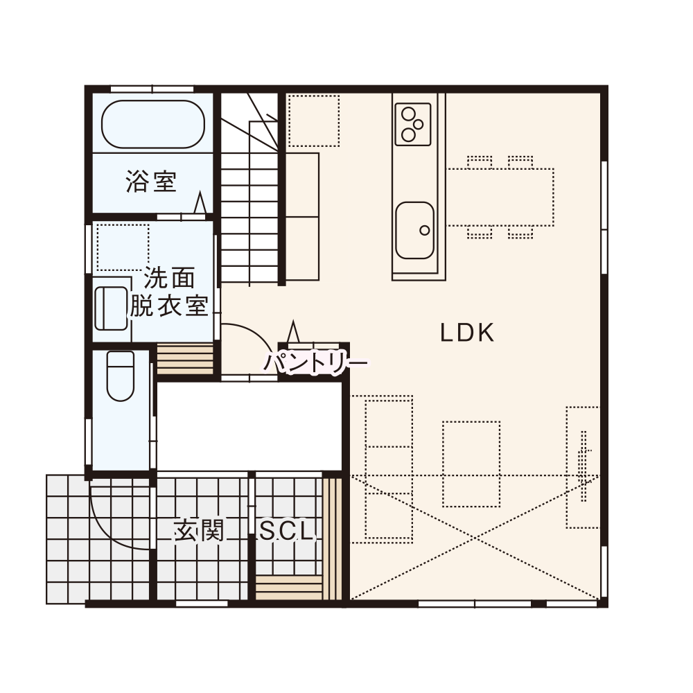 東西入りプラン / 1st.Floor plan