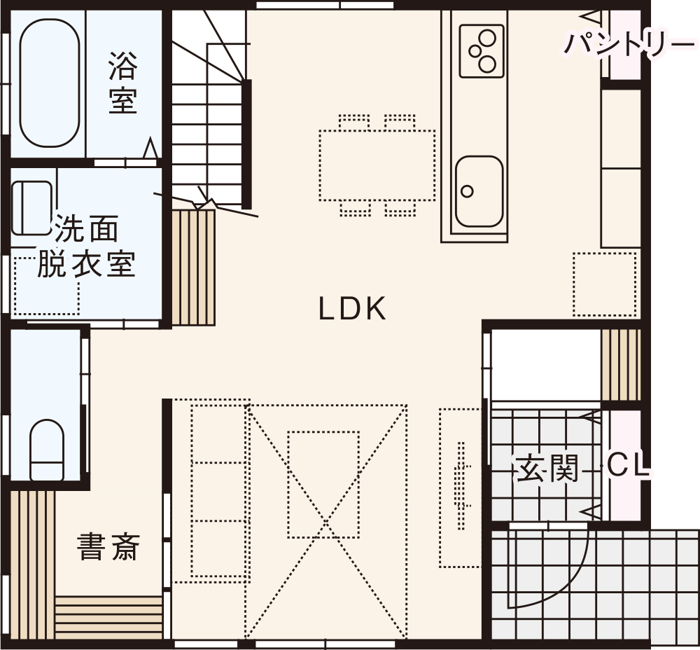 東西入りプラン / 1st.Floor plan