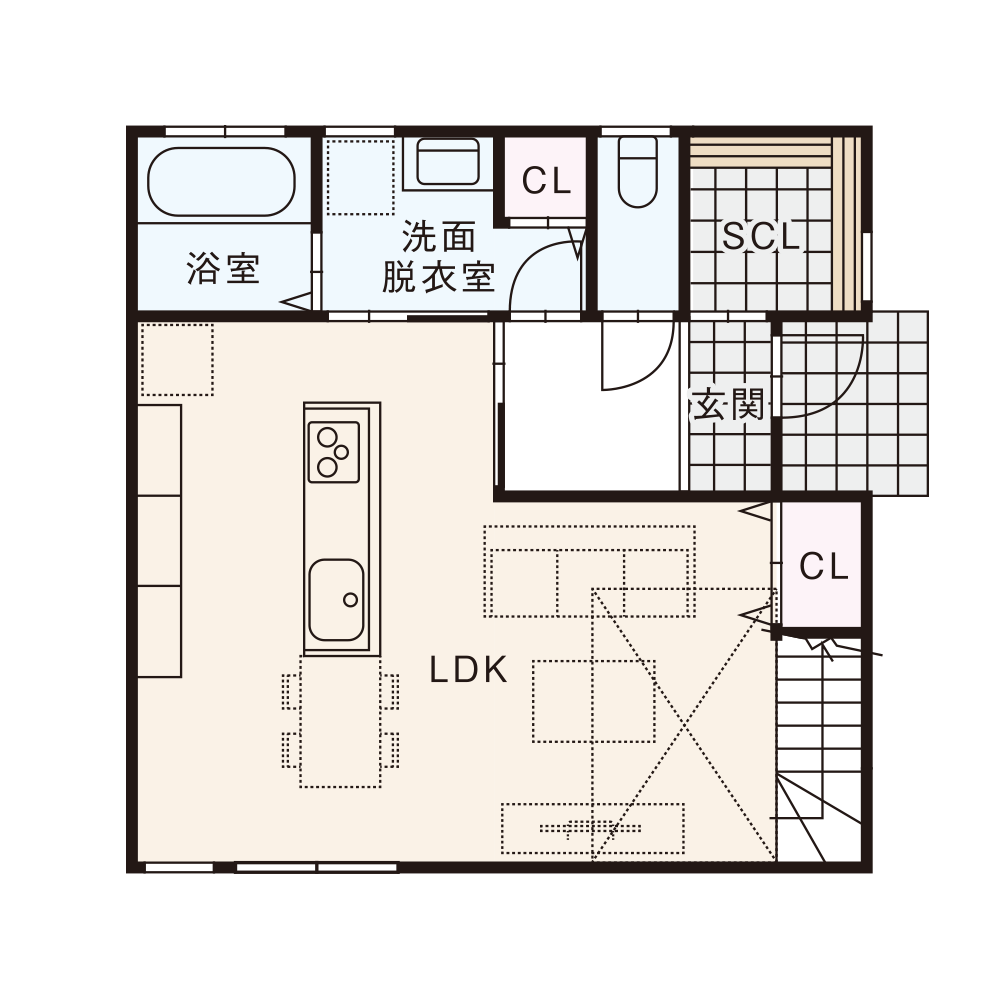 東西入りプラン / 1st.Floor plan