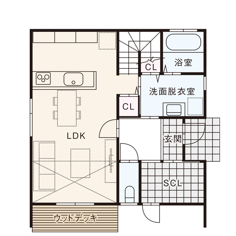 東西入りプラン / 1st.Floor plan