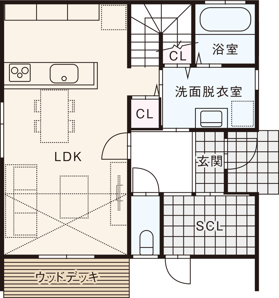 東西入りプラン / 1st.Floor plan
